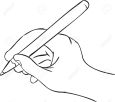 Hand Holding Pen in Writing Position